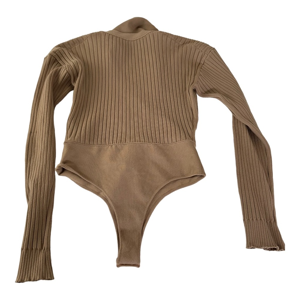 KHAITE Tan Ribbed Bodysuit - Picture 5 of 11